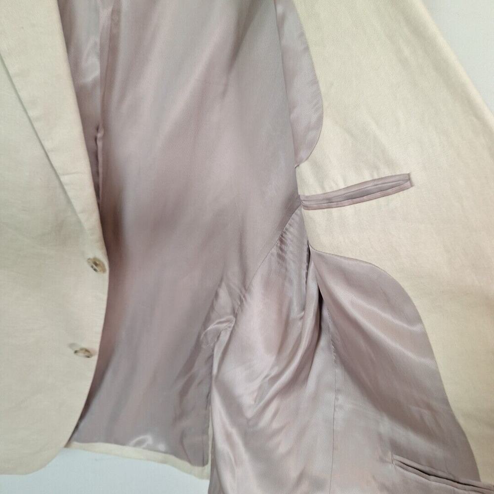 Pronto Uomo Platinum Linen Blazer Sport Jacket Double Vent 2 Button Men Size 46R - Picture 9 of 9